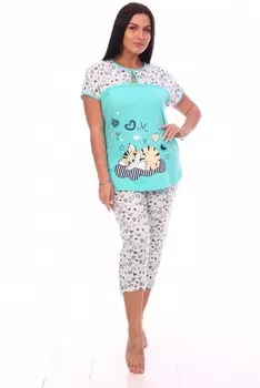 Пижама трикотажная Кензи (ментоловая)