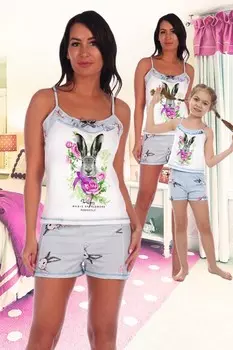 Пижама трикотажная Клэр (голубая)