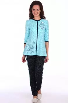 Пижама трикотажная Клаудия (бирюзовая)