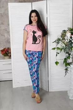Пижама трикотажная Кошки