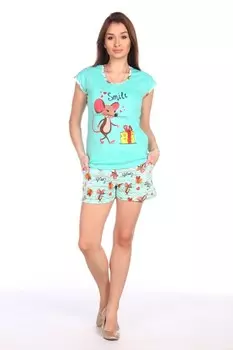 Пижама трикотажная Лида (ментоловая)