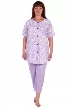 Пижама трикотажная Людмила (сиреневая) рр
