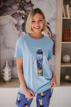 Пижама трикотажная Маринет (голубая)
