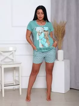 Пижама трикотажная Марлен (ментоловая)