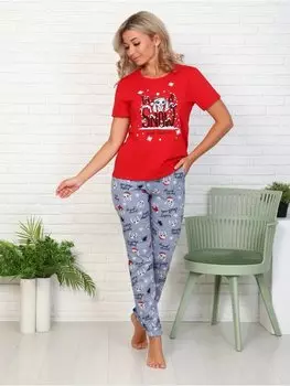 Пижама трикотажная Мелиниса (красная)