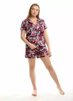 Пижама трикотажная Микалина (бордовая)