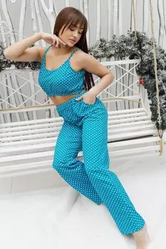 Пижама трикотажная Милена (бирюзовая)