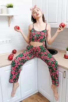 Пижама трикотажная Милена (гранаты)