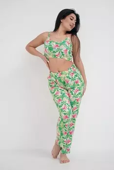 Пижама трикотажная Милена (лилии)