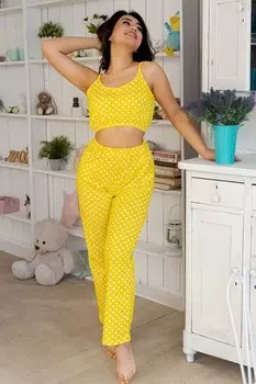 Пижама трикотажная Милена (желтая)