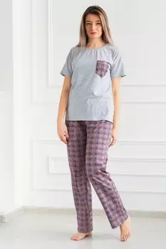 Пижама трикотажная Мишель (клетка) рр