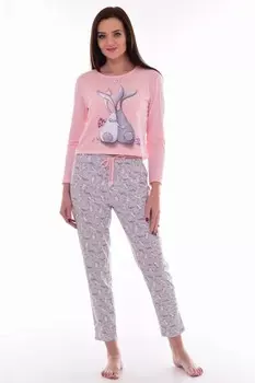 Пижама трикотажная Нина (серо-розовая) рр