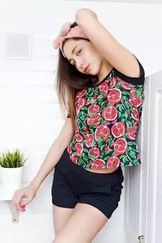 Пижама трикотажная Олеся (гранаты)