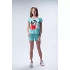 Пижама трикотажная Оливет (бирюзовая)