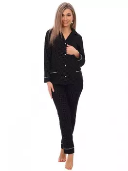 Пижама трикотажная Оливет (черная)