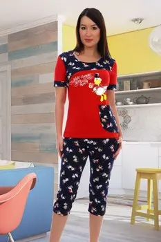 Пижама трикотажная Пэм (красная)