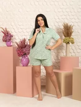 Пижама трикотажная Паулина (хаки)