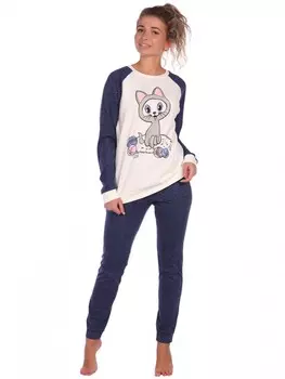 Пижама трикотажная Пейсли (синяя) рр