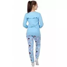 Пижама трикотажная Пингвины (голубая)