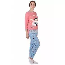 Пижама трикотажная Пингвины (розовая)