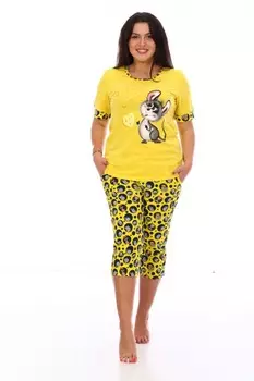 Пижама трикотажная Саманта (желтая)
