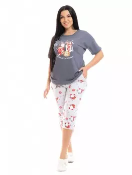 Пижама трикотажная Сара (серая)