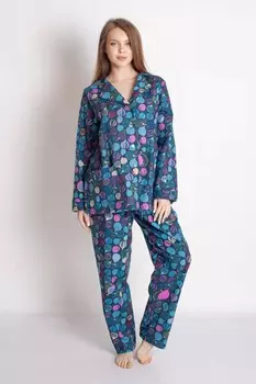 Пижама трикотажная Серафима (синяя)