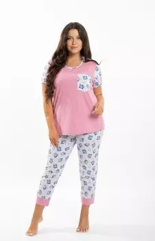 Пижама трикотажная Шерил (розовая)