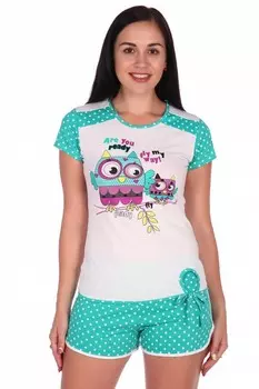 Пижама трикотажная Сова (ментоловая) рр