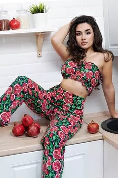 Пижама трикотажная Стефания (гранаты)