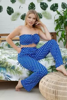 Пижама трикотажная Стефания (синяя)