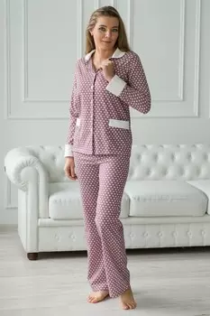 Пижама трикотажная Сюзанна (кофейная)