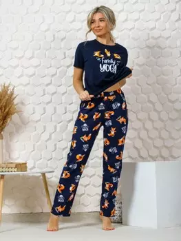 Пижама трикотажная Таисия (синяя) рр