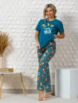 Пижама трикотажная Таисия (зеленая)