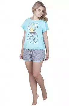 Пижама трикотажная Тайна (голубая)