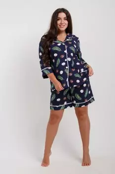 Пижама трикотажная Тэра (темно-синяя)
