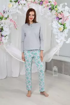 Пижама трикотажная Тильда (ментоловые цветы)