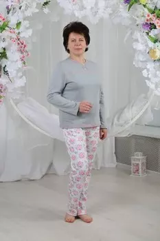 Пижама трикотажная Тильда (розовые цветы) рр