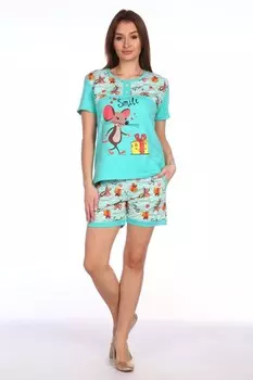 Пижама трикотажная Улыбка (ментоловая) рр