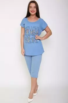 Пижама трикотажная Вечеринка (голубая)