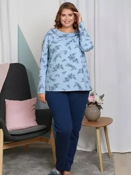 Пижама трикотажная Вилена (голубая)