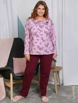 Пижама трикотажная Вилена (сухая роза)