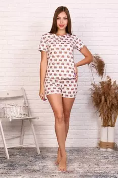 Пижама трикотажная Ксени (белая)