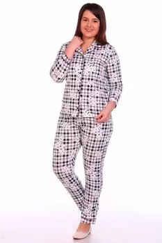 Пижама трикотажная Януки (белые цветы)