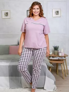 Пижама трикотажная Зарина (сухая роза)