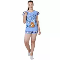 Пижама трикотажная Зонтик (голубая)