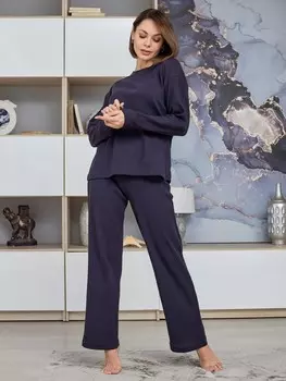 Пижама вафельная Кадиса (синяя)