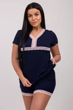 Пижама вискозная Аура (темно-синяя)