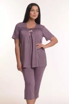 Пижама вискозная Есения (кофейно-фиолетовая)