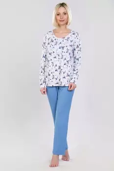 Пижама вискозная Плисанс (голубая)